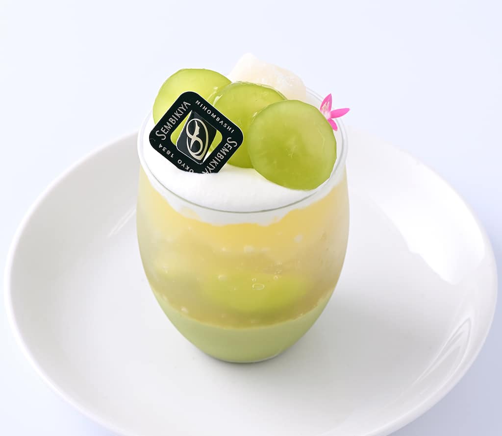柚子はちみつと抹茶のグラスデザート